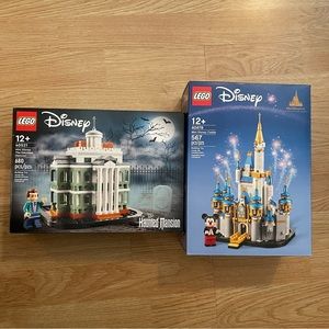 LEGO Mini Disney The Haunted Mansion #40521 And Mini Disney Castle #40478